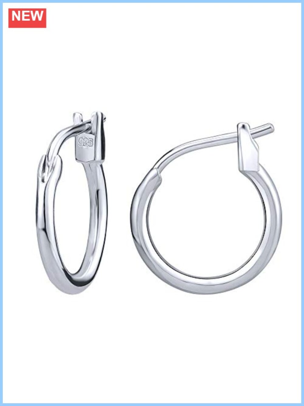 925 Sterling Silver Hoop Earrings Small Click-Top Huggie Earrings for Women